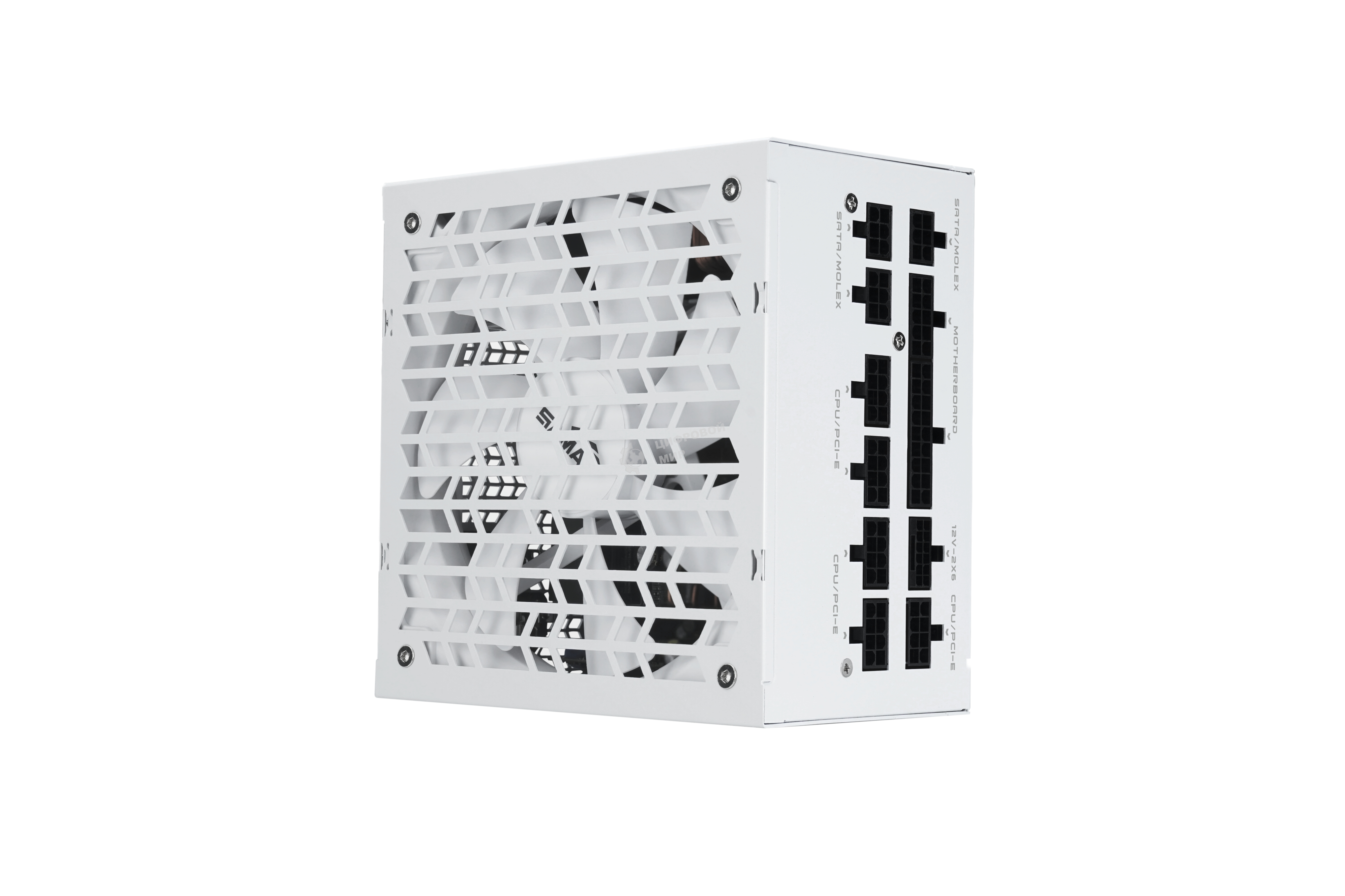 Блок питания SAMA G1000 White (HAT-1000yzB1G), 1000W 80+ Gold (ATX, 3.1, PCIe 5.0, Full modular, 1x24(20+4)pin mesh 550мм, 2xCPU 8(4+4)pin 700мм, 3xPCIe*2 8(6+2)pin 600мм, 1x12VHPWR PCIe 5.1 12+4pin 600W 600мм, 4xSATA*3 450+150+150+150мм, 4xMOLEX4pin*3 450+150+150+150мм, Active, 140x140мм, 150x150x86mm, APFC, OVP, UVP, SCP, OCP, OTP, OPP, SIP, white)