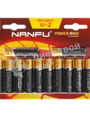 Батарейка щелочная AA Nanfu (10+2шт.)