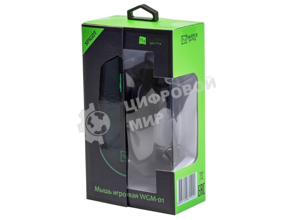 Мышь беспроводная Harper Gaming Spigot WGM-01 черный, 4000 dpi, радиоканал, USB, кнопки - 7