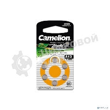 Батарейка для слуховых аппаратов Camelion ZA13 BL-6 Mercury Free (0%Hg), 1.4 V,280mAh)