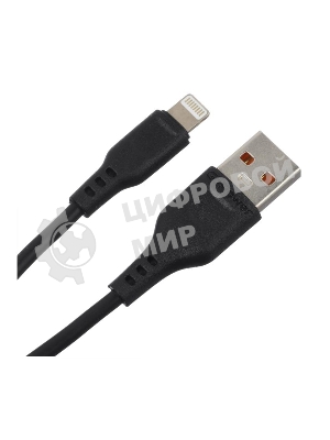 Кабель GoPower GP01L USB (m)-Lightning (m) 1.0м 2.4A ПВХ черный (1/800)