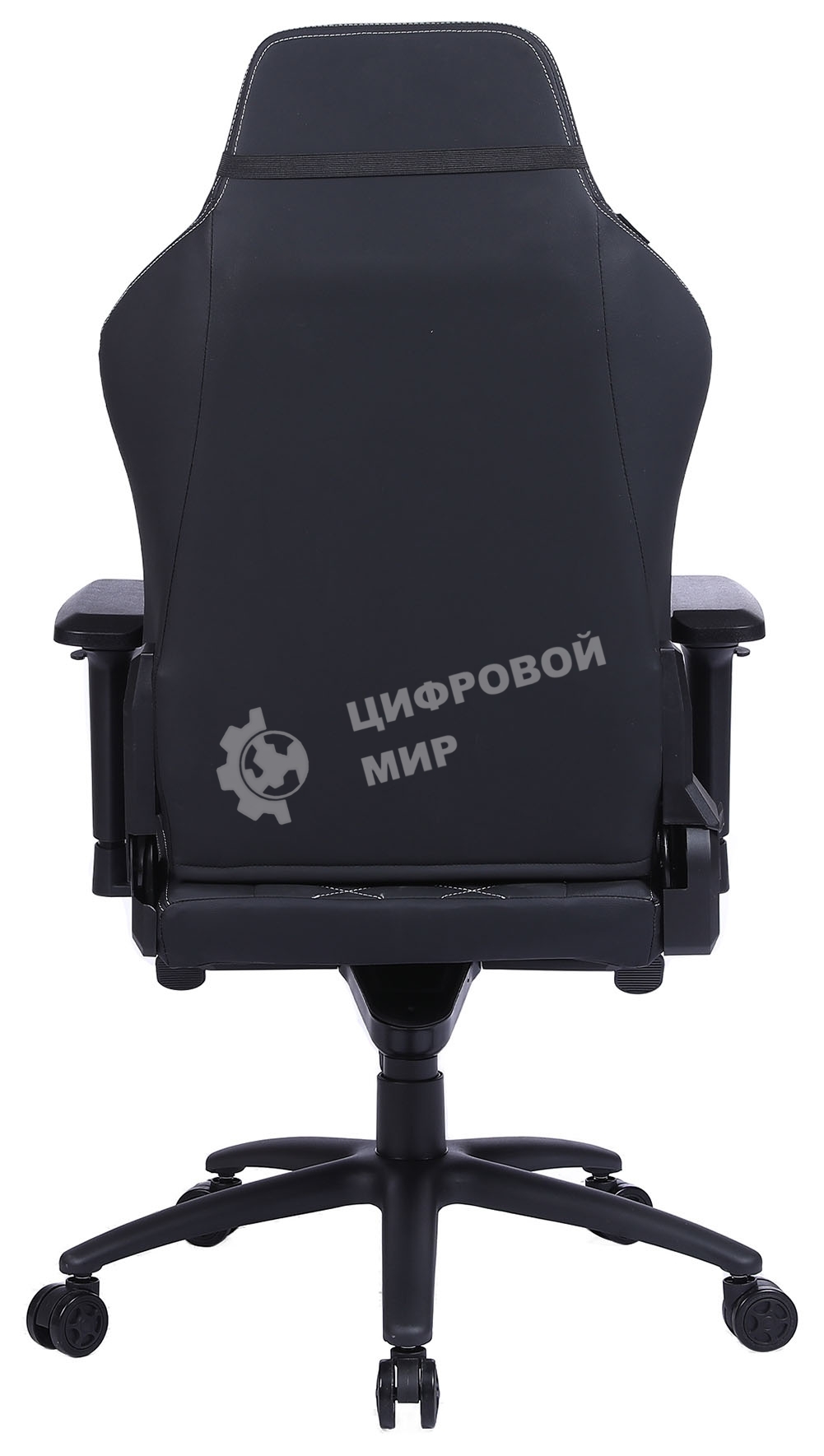 Кресло игровое Cactus CS-CHR-0112BL черный, сиденье черный, эко.кожа, с подголов. крестовина металл, пластик черный