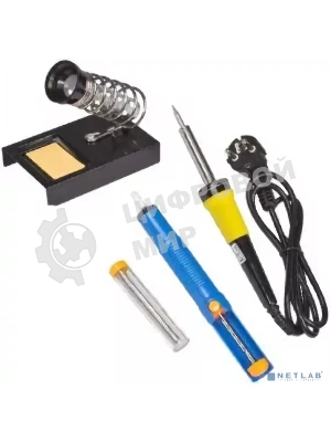 Набор для пайки Rexant №4 (паяльник 30 Вт, оловоотсос, подставка, припой, губка)