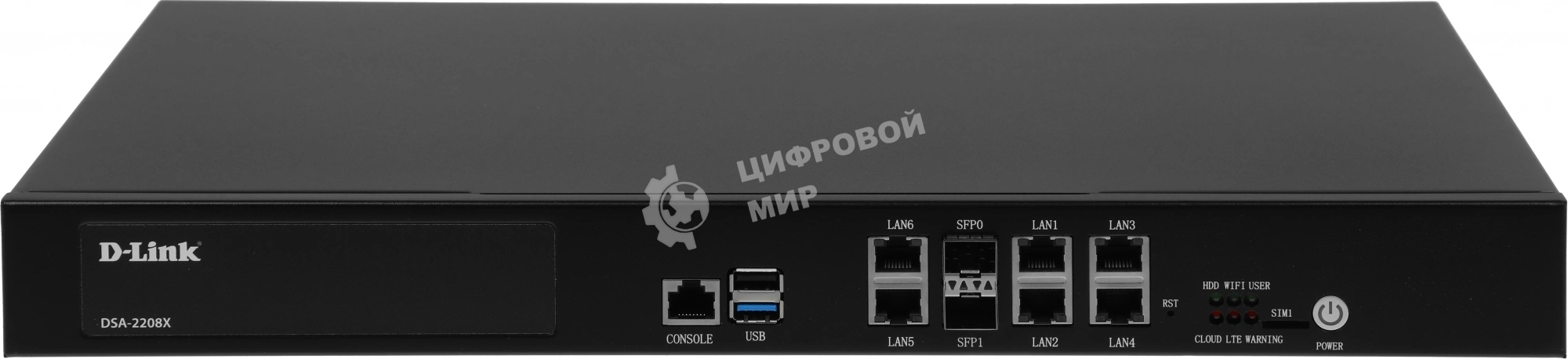 Маршрутизатор D-Link Service Router, 6x1000Base-T, 2x10GBase-X SFP+, 2xUSB ports, RJ45 Console