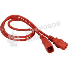Шнур питания Lanmaster C13-C14, 3х0.75, 220В, 10А, красный, 1 метр