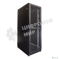 Шкаф телекоммуникационный напольный 42U (800 × 1000) дверь перф, задние двойные перф. черный