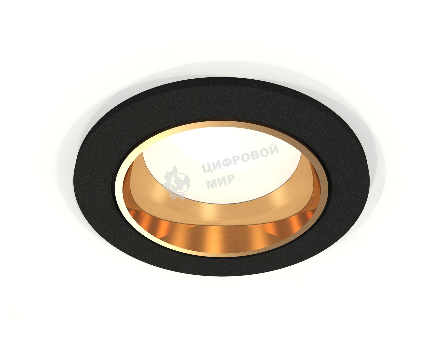Комплект встраиваемого светильника Ambrella light XC6513004 SBK/PYG черный песок/золото желтое полированное MR16 GU5.3 (C6513, N6113)