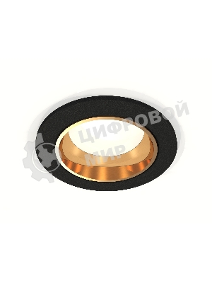 Комплект встраиваемого светильника Ambrella light XC6513004 SBK/PYG черный песок/золото желтое полированное MR16 GU5.3 (C6513, N6113)