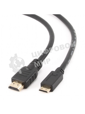 Кабель Cablexpert HDMI-mini HDMI CC-HDMI4C-6, 19M/19M, v2.0, медь, позол.разъемы, экран, 1.8м, черный, пакет