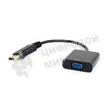 Переходник DisplayPort - VGA Cablexpert A-DPM-VGAF-02, 20M/15F, кабель 15 см, пакет