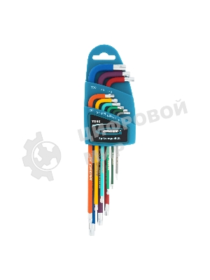 Набор ключей Gross 16402 имбусовых torx-tt 9шт: t10-t50 магнит s2 экстра-длин. хром/краска