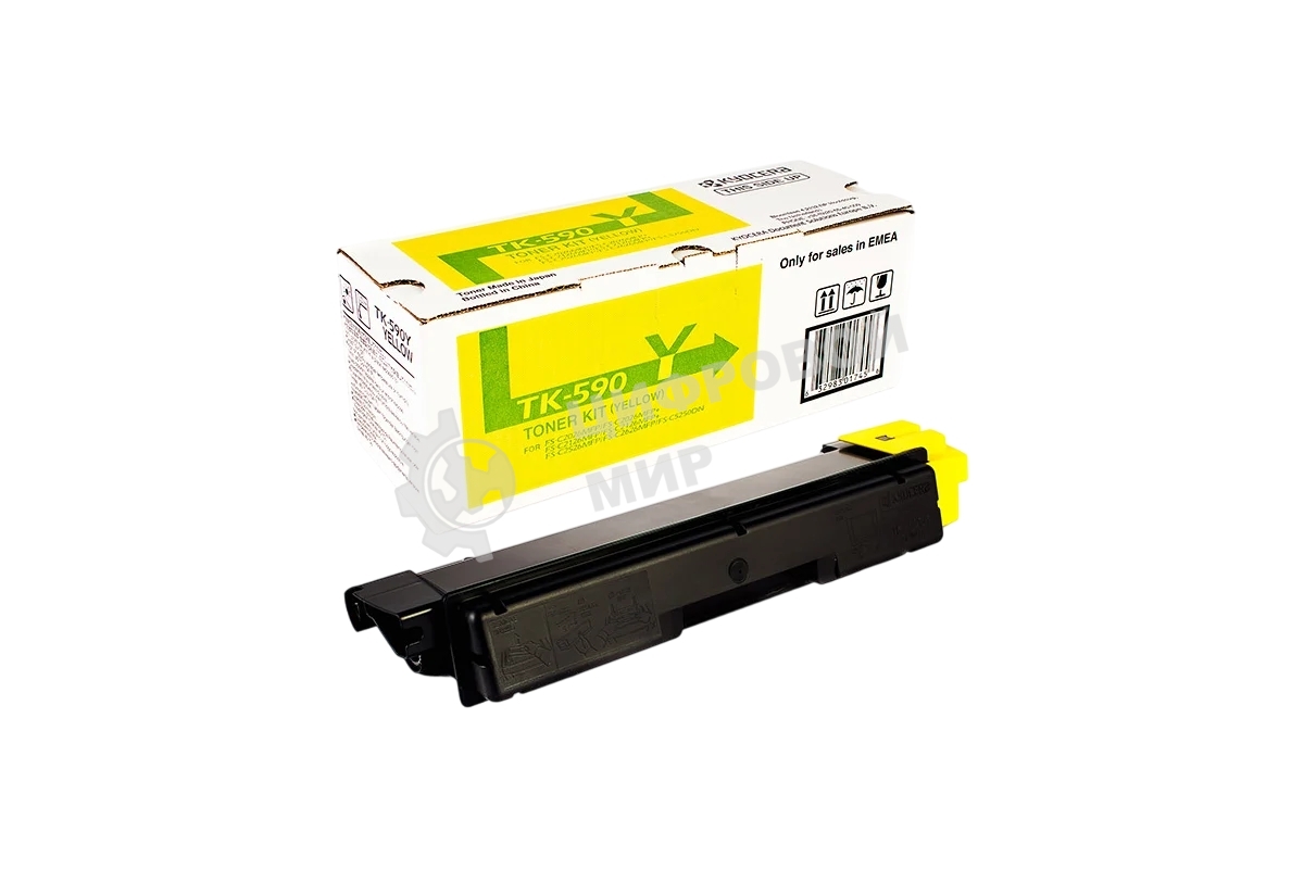 Картридж лазерный Kyocera TK-590Y (1T02KVANL0) желтый для FS-C2026MFP/C2126MFP/C2526MFP/C2626MFP/C5250DN 5000 стр.