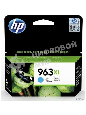 Картридж струйный HP 963XL 3JA27AE голубой увеличенной емкости (1600 стр) для HP OfficeJet Pro 9010, 9013, 9020, 9023