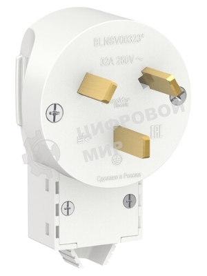 Вилка силовая СП BLANCA 2P+N 32А 250В белый SchE