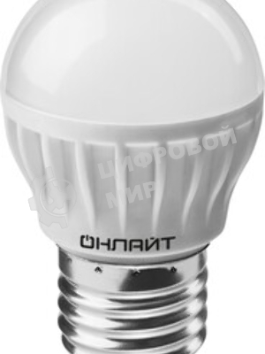 Лампа светодиодная ОНЛАЙТ 71626 OLL-G45-8-230-2.7K-E27 8 Вт шар 2700К теплый белый E27 560лм 176-264В