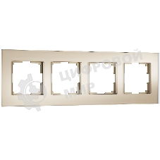 Рамка на 4 поста Senso (шампань, стекло soft-touch) W0043111