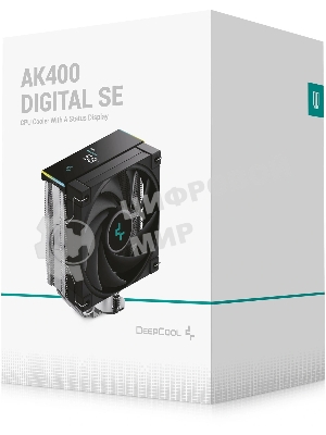 Устройство охлаждения(кулер) Deepcool AK400 Digital SE Soc-AM5/AM4/1200/1700/1851 черный 4-pin 19-28dB Al+Cu LCD 220W 812gr Ret (R-AK400-BKADMN-GJD)