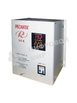 Стабилизатор напряжения Ресанта АСН-8 000 Н/1-Ц 63/6/17 Стабилизатор Lux 220В±8%, Габ. 305х190х360, Вес 15кг