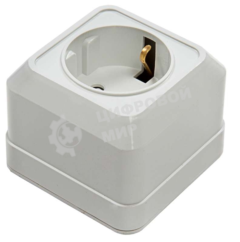 Розетка 1-м BOLLETO защ. шторки с заземл. накл. 7028х бел. ASD/IN HOME 4690612000954