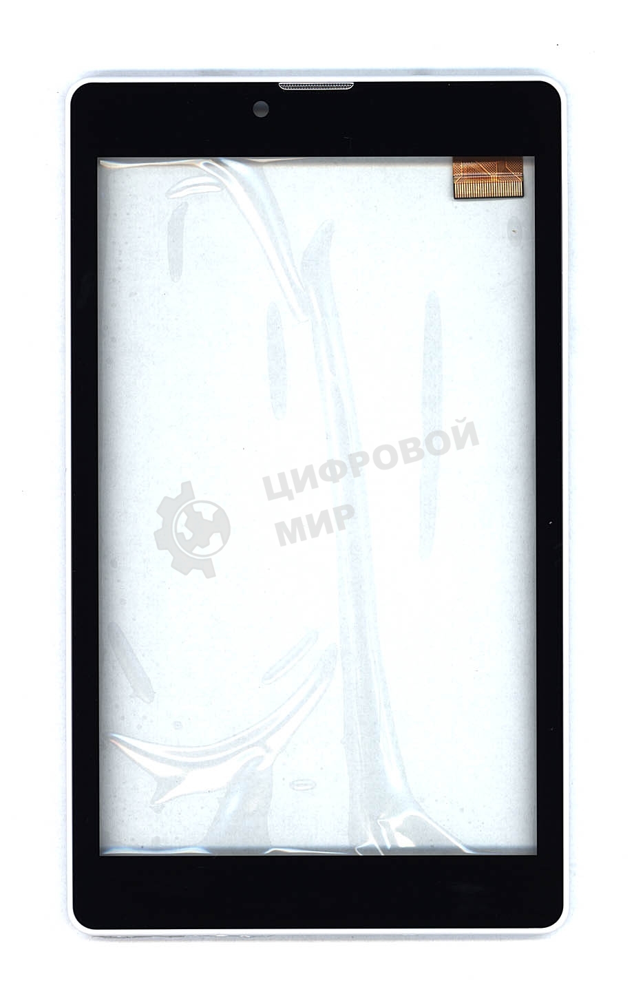 Сенсорное стекло (тачскрин) для Irbis TZ737, черный с белой рамкой