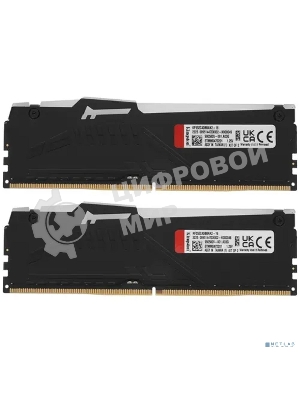 Оперативная память Kingston Fury Beast, DDR5, 16GB (2x8GB), 5200MHz, CL40, DIMM, с радиаторами, RGB, черный