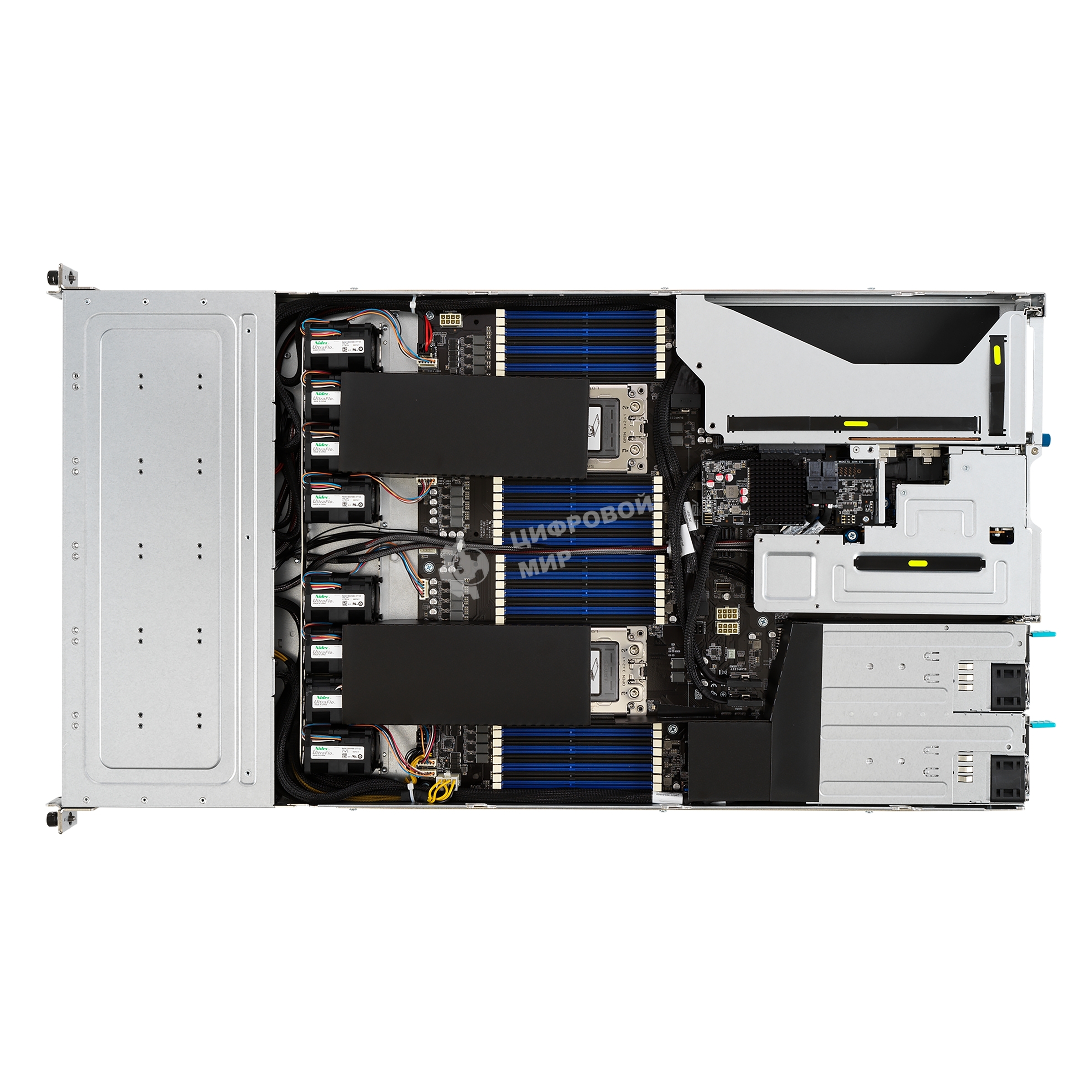 Серверная платформа ASUS RS720-E11-RS12U, 2U, 2 x LGA4677, 32 DIMM DDR5, 12=8 x NVMe/SAS*/SATA + 4 NVMe/SATA hs, 2 x M.2 slot, 2 x 10Gbe (X710) RJ45 port,Up to 8 slots PCIe 5.0, 1 x OCP 3.0, 1+1 1600W