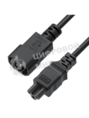 Кабель питания GCR PROF 3.0m, С14 - С5, черный, 3x1,5мм, GCR-55969