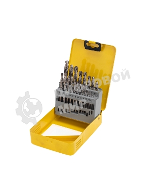 Набор сверл по металлу, 1-10мм (через 0,5мм, 3,2мм, 4,8мм), HSS, цилиндрический хвостовик, металлический кейс, 21 шт. Kranz