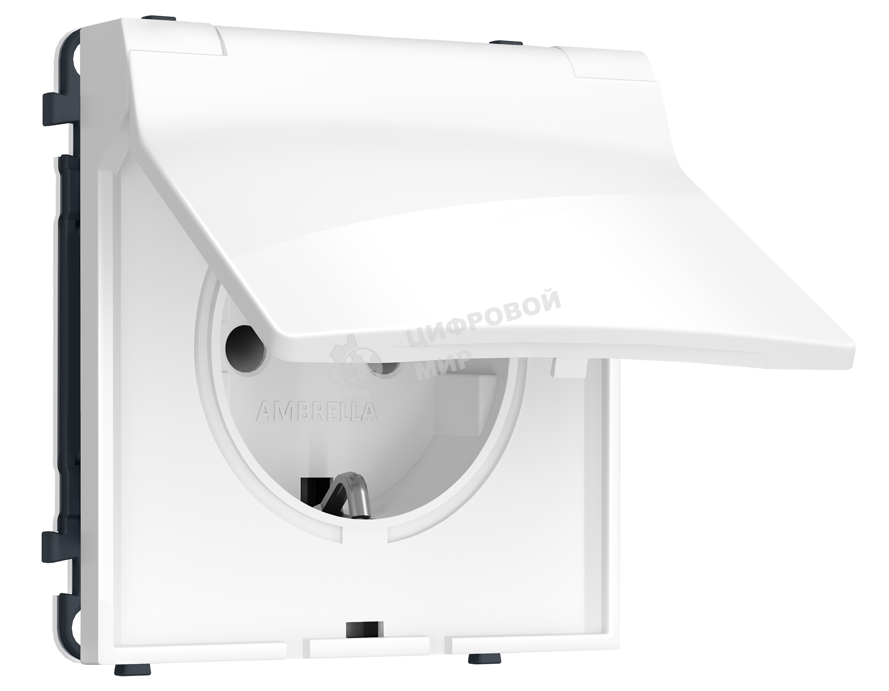 MS108010 Комплект механизма электрической розетки SIGMA Белый глянец 50Hz 2P+E с/з с/ш и крышкой IP44 16A-250V QUANT PRO (SP1080, PR141)