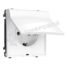 MS108010 Комплект механизма электрической розетки SIGMA Белый глянец 50Hz 2P+E с/з с/ш и крышкой IP44 16A-250V QUANT PRO (SP1080, PR141)