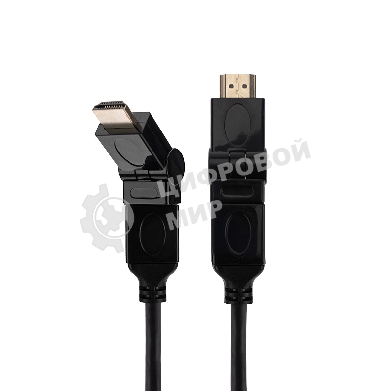 Кабель Rexant HDMI - HDMI с фильтрами, длина 2 метра, угловой 360° (GOLD) (PVC пакет)