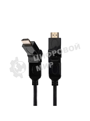 Кабель Rexant HDMI - HDMI с фильтрами, длина 2 метра, угловой 360° (GOLD) (PVC пакет)