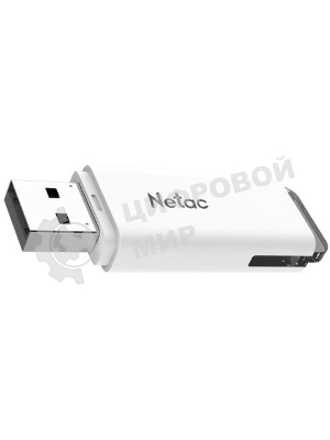 Флешка USB Netac U185 128Gb NT03U185N-128G-20WH, USB 2.0, с колпачком, пластиковая белая