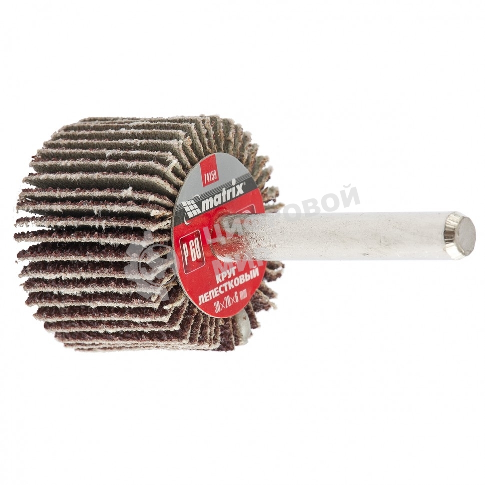 Круг лепестковый Matrix для дрели, 30 х 20 х 6 мм, P 80