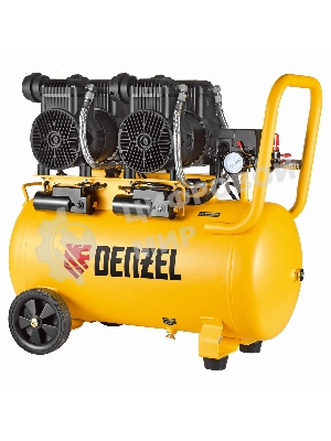 Компрессор безмасл. малошумный Denzel DLP -3000/50, 3 кВт, 2х1,5 кВт,50 л, 2850 об/мин,500 л/мин