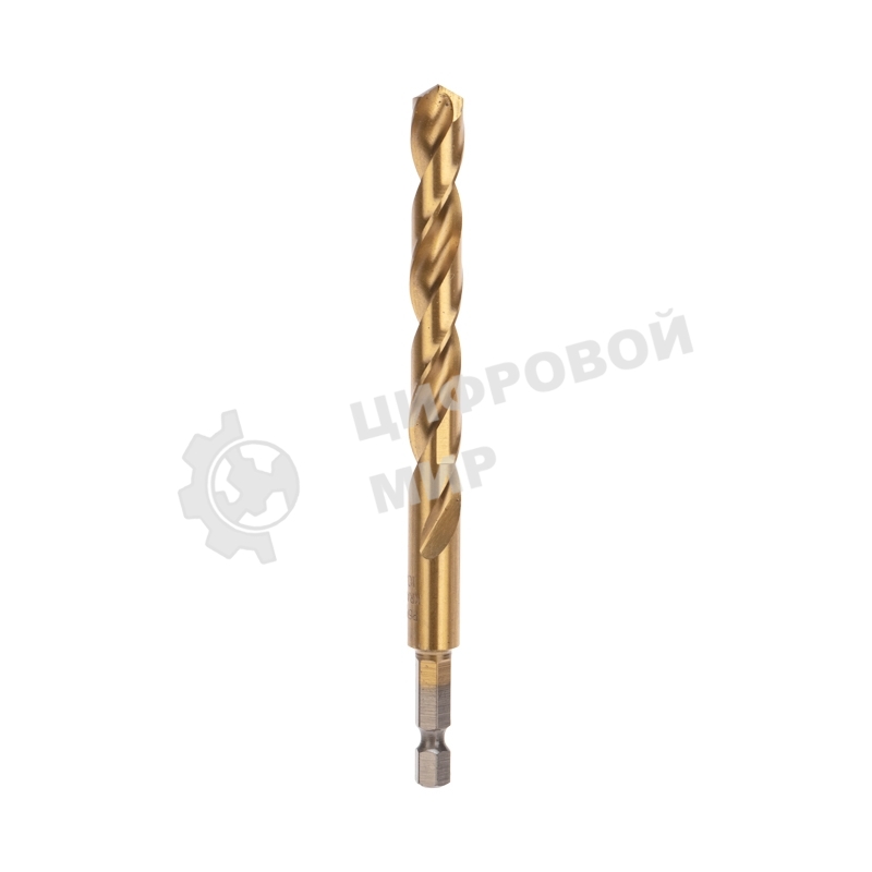 Сверло по металлу, 10мм, Р6М5, ТИТАН,шестигранный хвостовик (1 шт. в упаковке) DIN 338 Kranz