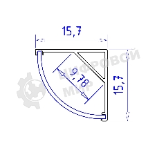 Алюминиевый профиль Ambrella light GP2100AL серебро 2000*15.7*15.7
