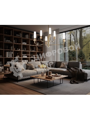 Люстра Ambrella light LH53251/6 BS/FR латунь/белый матовый E14*6 max 40W D1050*1445