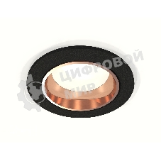Комплект встраиваемого светильника Ambrella light XC6513005 SBK/PPG черный песок/золото розовое полированное MR16 GU5.3 (C6513, N6114)