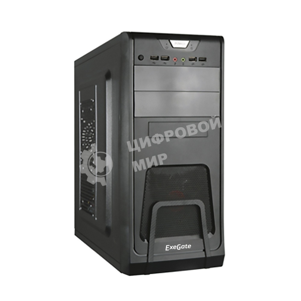 Компьютерный корпус ExeGate Miditower ExeGate CP-603 Black, ATX, (CP450W, 80мм), 2хUSB+2хUSB 3.0, Audio