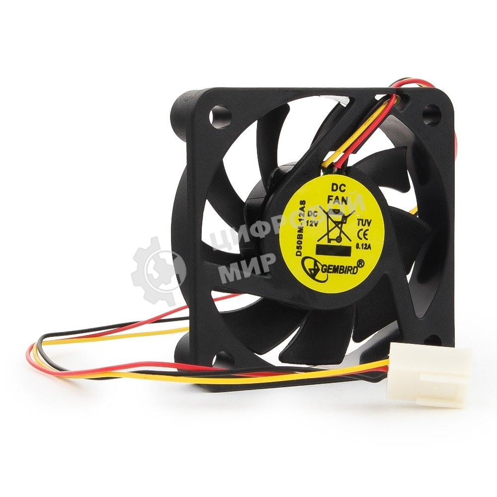 Вентилятор для корпуса Gembird черный, 50 мм, 5000 об/мин, 25 дБ, 3 pin