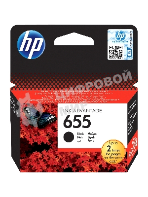 Картридж струйный HP 655 CZ109AE черный для HP DJ IA 3525/4615/4625/5525/6525 (550стр.)