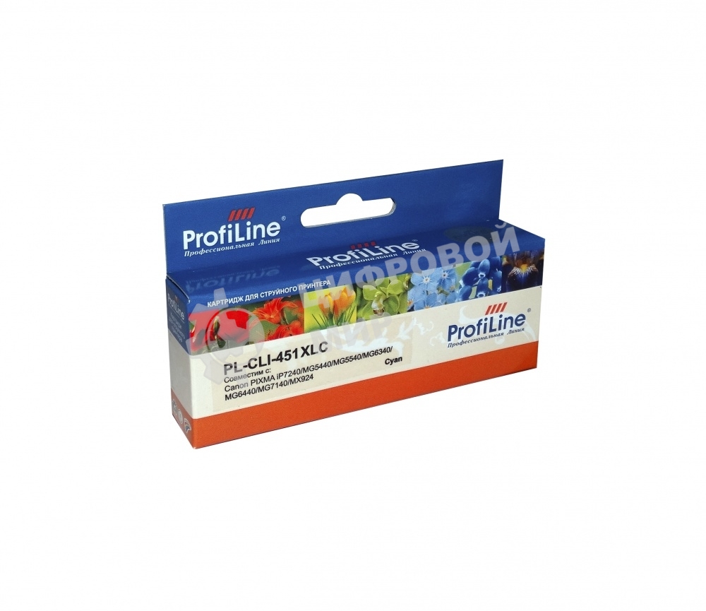 Картридж струйный ProfiLine PL-CLI-451C для принтеров Canon PIXMA iP7240/MG5440/MG5540/MG6340/MG6440/MG7140/MX924 Cyan водн