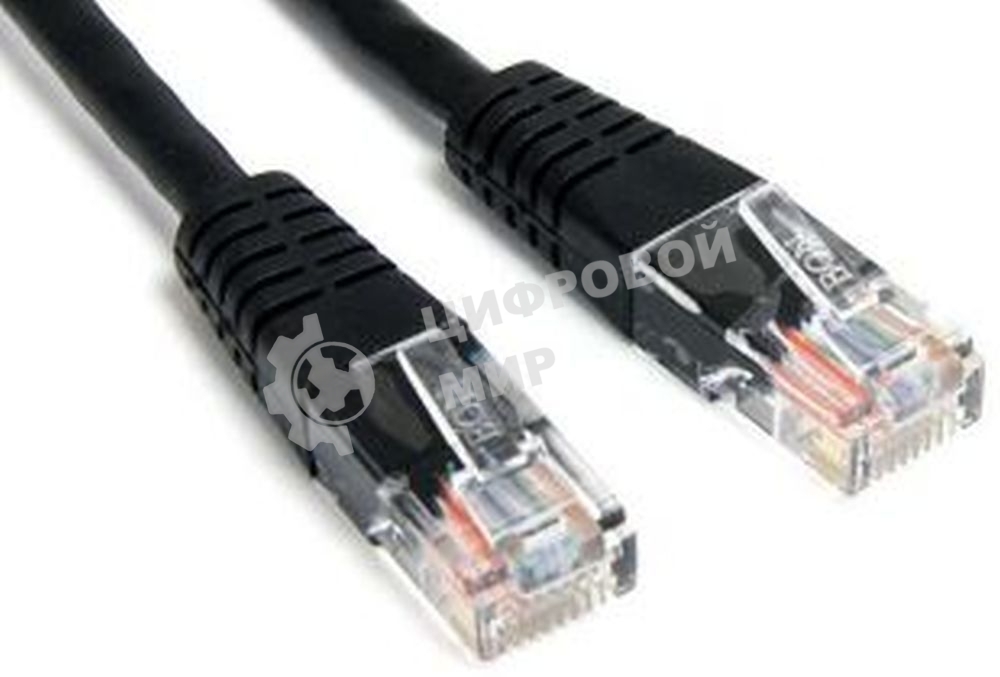 Патч-корд LANMASTER TWT UTP cat.5e, с заливными колпачками, 15.0 м, черный