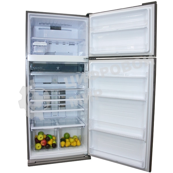 Холодильник Sharp SJ-XE59PMSL серебристый двухкамерный 430/148 л морозилка сверху