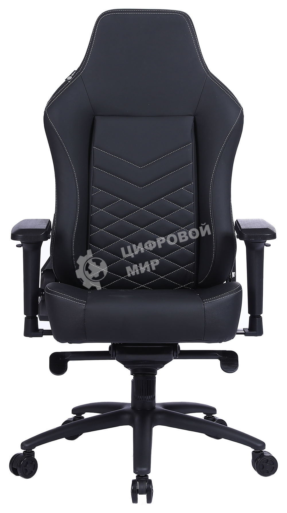 Кресло игровое Cactus CS-CHR-0112BL черный, сиденье черный, эко.кожа, с подголов. крестовина металл, пластик черный