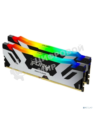 Оперативная память Kingston Fury Renegade, DDR5, 96Gb (2x48GB), 6000MHz, CL32, DIMM, с радиаторами, cеребристый/черный