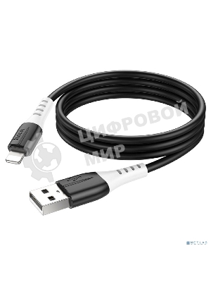 Кабель USB HOCO X82 Lightning/ 1m/ 2,4A/ Силикон/ Black