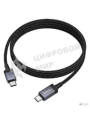 Кабель USB2.0 Hoco Type-C/Type-C, 3А, 60Вт, с дисплеем, X118, 1м, черный, коробка