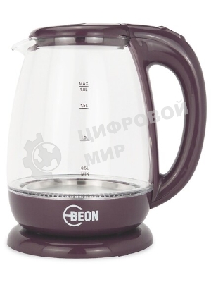Электрочайник BEON BN-3046 бордовый, 1.8 л, 2200 Вт, скрытый нагревательный элемент